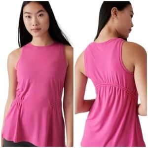 Athleta • NWT Air Out‎ Cinch Tank Top Bright Pink Sleeveless Athletic Sz Small